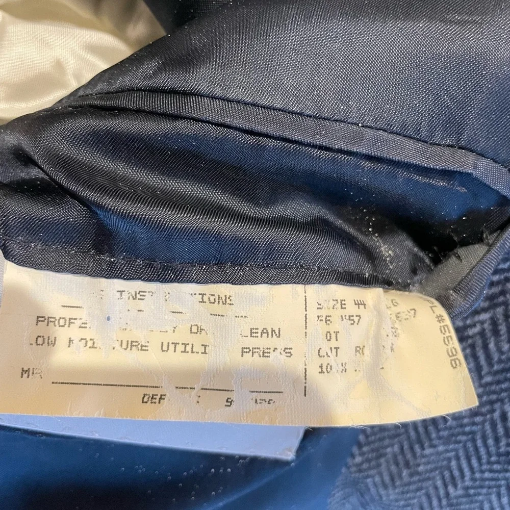 Ralph Lauren Made in USA Rare Blue Script Label Vintage Herringbone Jacket 44‎